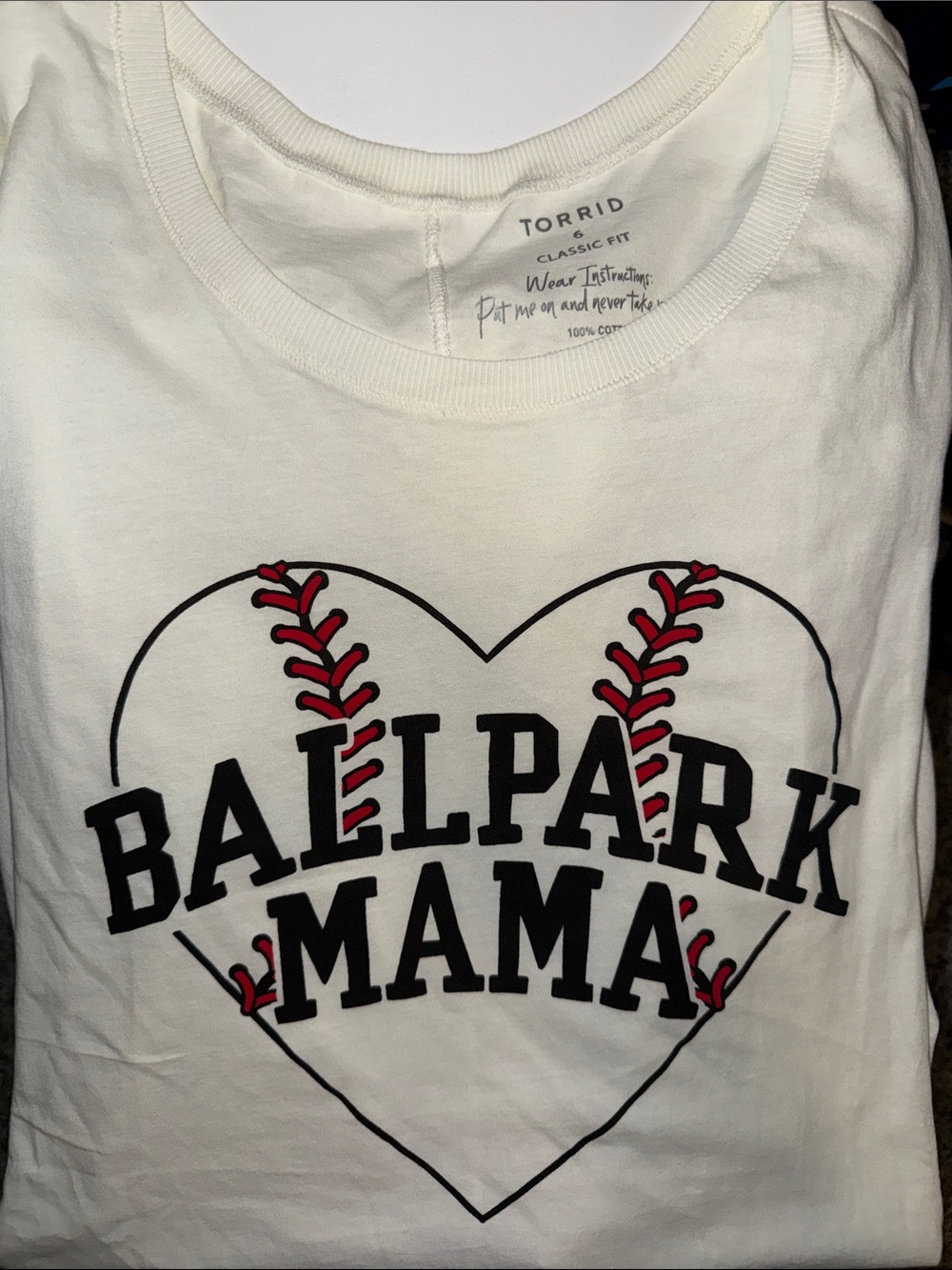 torrid White 'Ballpark Mama' Heart Baseball Graphic Tee